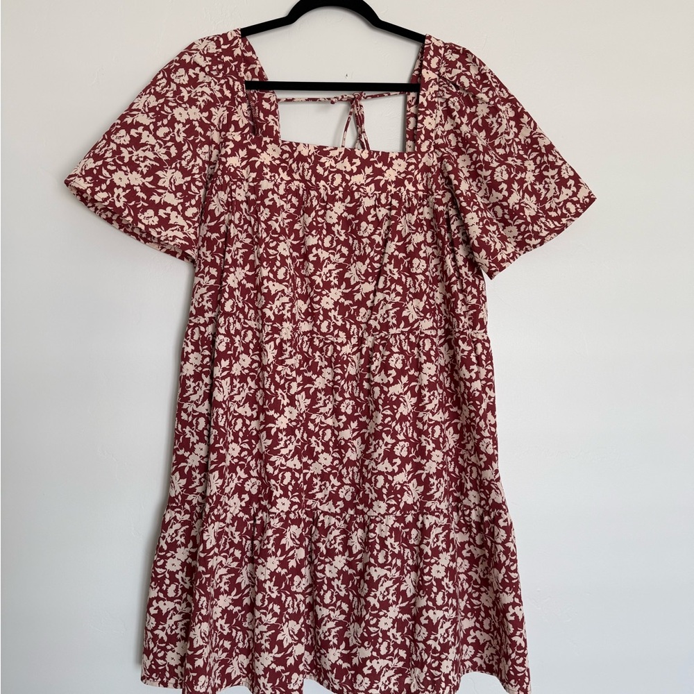 Abercrombie & Fitch red floral mini dress Size L